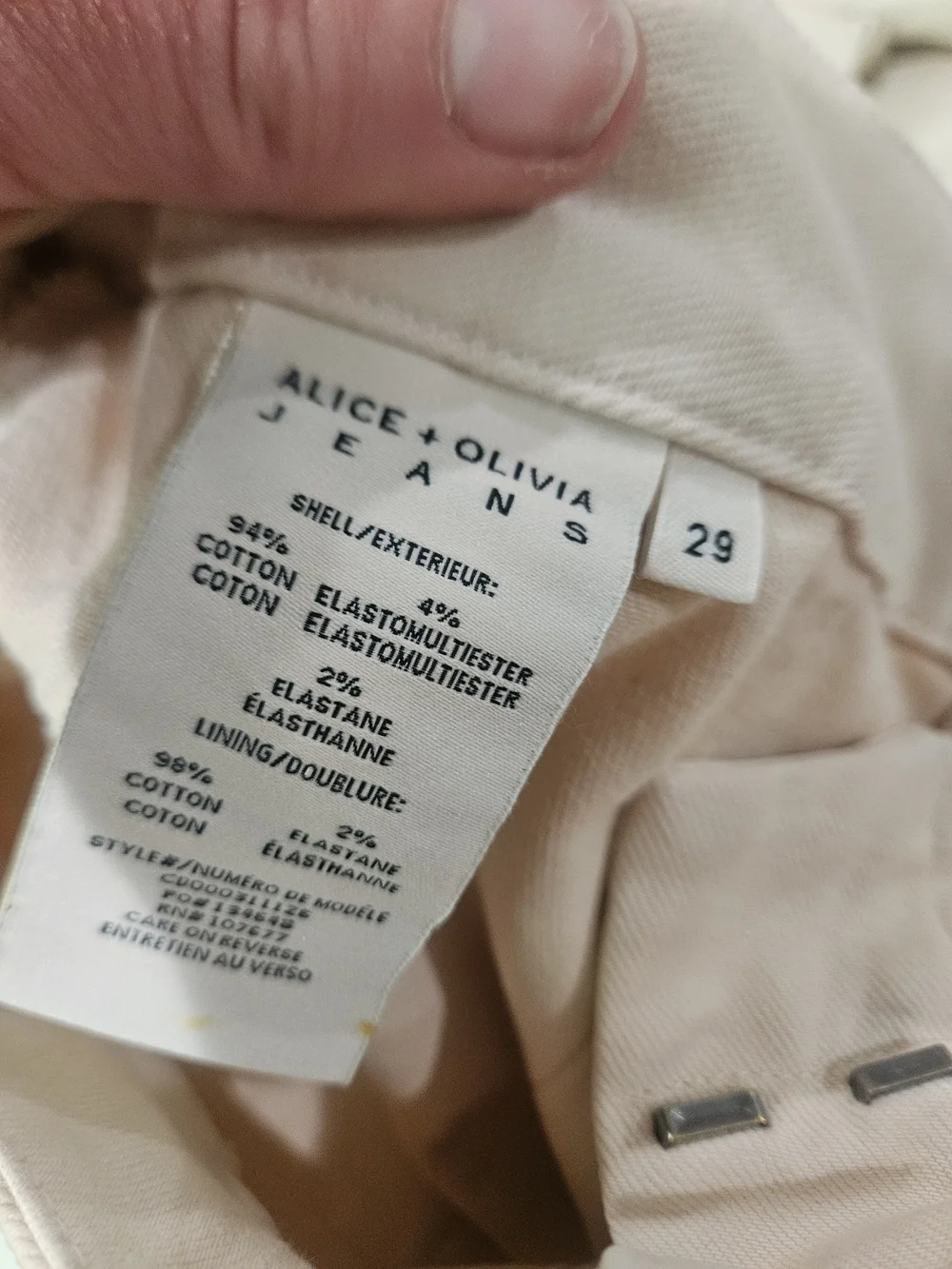 Alice + Olivia The Trouser Jean Chino High Rise Flare Pants Size 29 - Picture 9 of 16